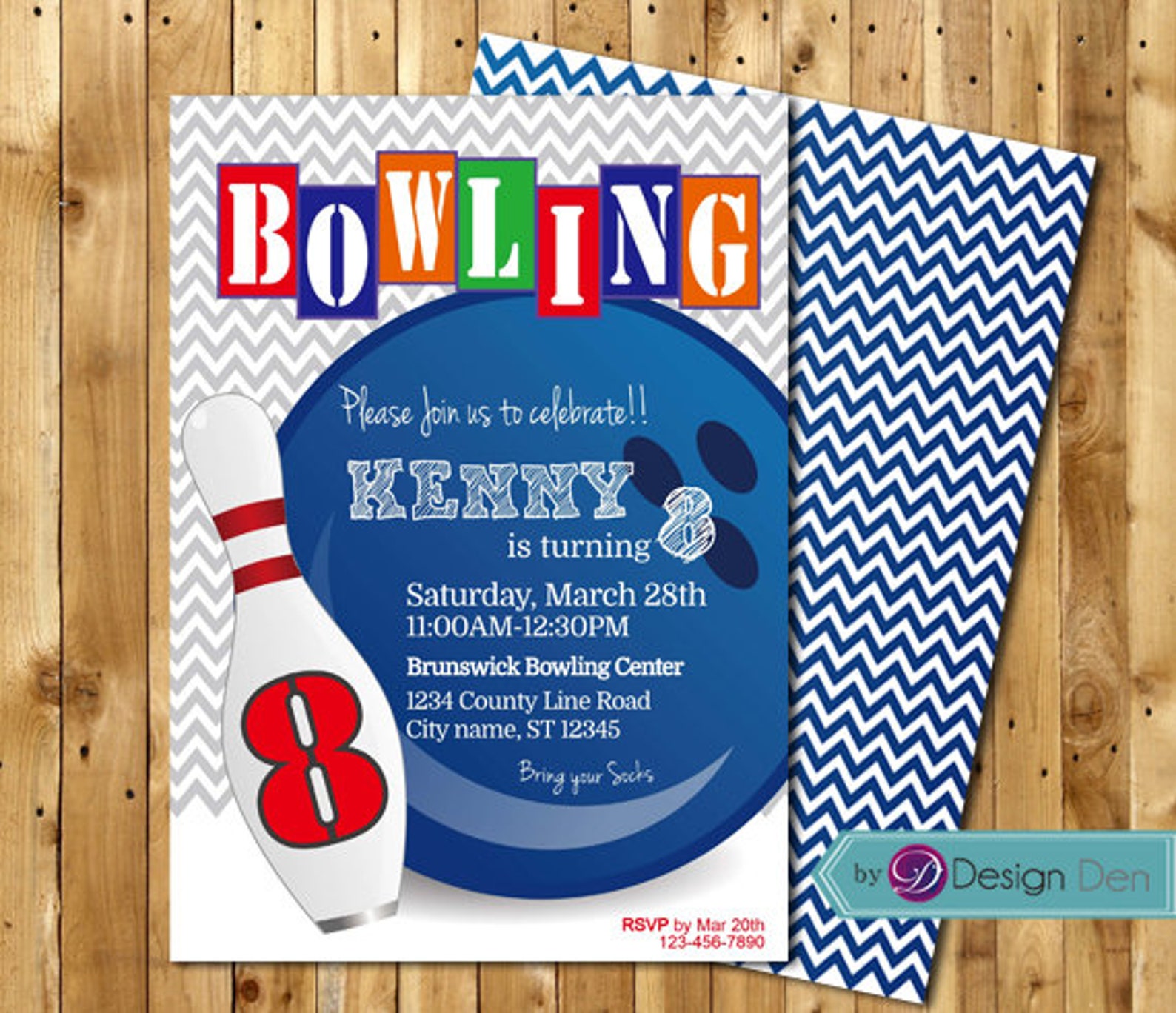 EDITABLE Bowling Party Invitation for BOY / Bowling Invitation Etsy