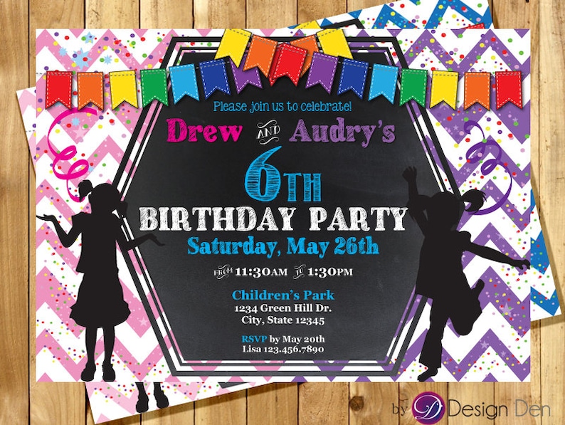 Kids JOINT Birthday Party Invitations/ Boy & Girl Joint Etsy