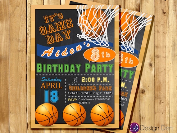 Basketball Birthday Invitation / Sports Theme Invitation / - Etsy