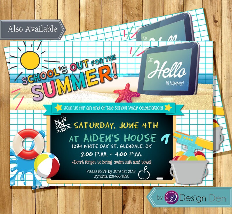 School Field Day Invitation / End of Year Party Chalkboard/ Etsy
