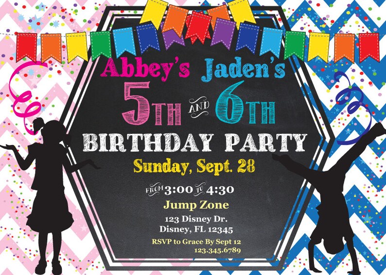 Kids JOINT Birthday Party Invitations/ Boy & Girl Joint Etsy