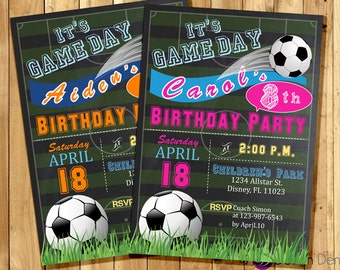 Soccer Birthday Invitation / Sports Theme Invitation / Boys or Girls Birthday/ Digital, Printable Invitation  #K1039