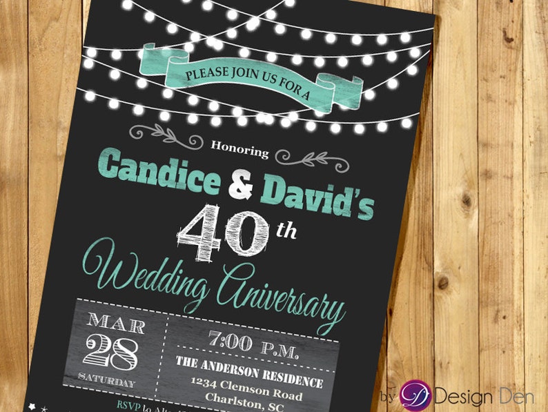 Wedding Anniversary Invitation or Joint Birthday Etsy