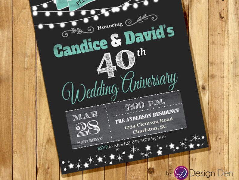 Wedding Anniversary Invitation or Joint Birthday | Etsy