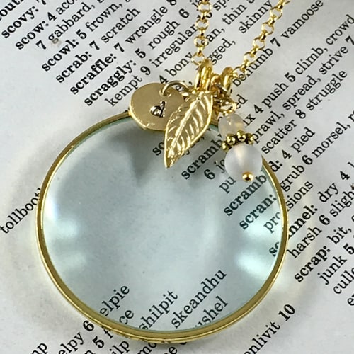 Magnifying Glass Necklace Detective Charm Necklace Silver Etsy
