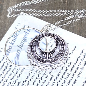 925 Silver Magnifying Glass Necklace: USA Handmade Monocle Pendant