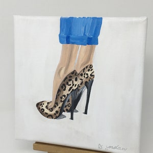 Leopard Shoe Painting: Original Hand-Painted Art