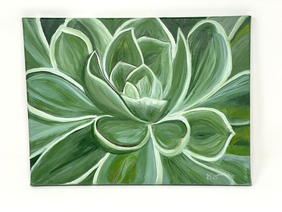 Original Painting, Original Succulent Painting, Wall Art, Hand Painted in US, Any Size