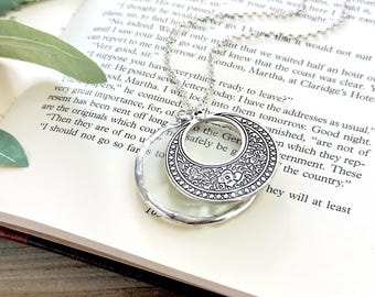 Sterling Silver Magnifying Necklace: Handmade Monocle Pendant