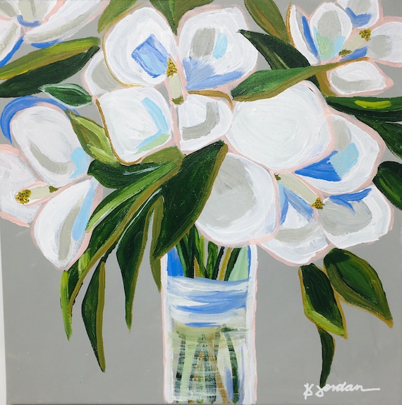 Original Painting, Original Magnolia Painting, Wall Art, Hand Painted in US, Any Size