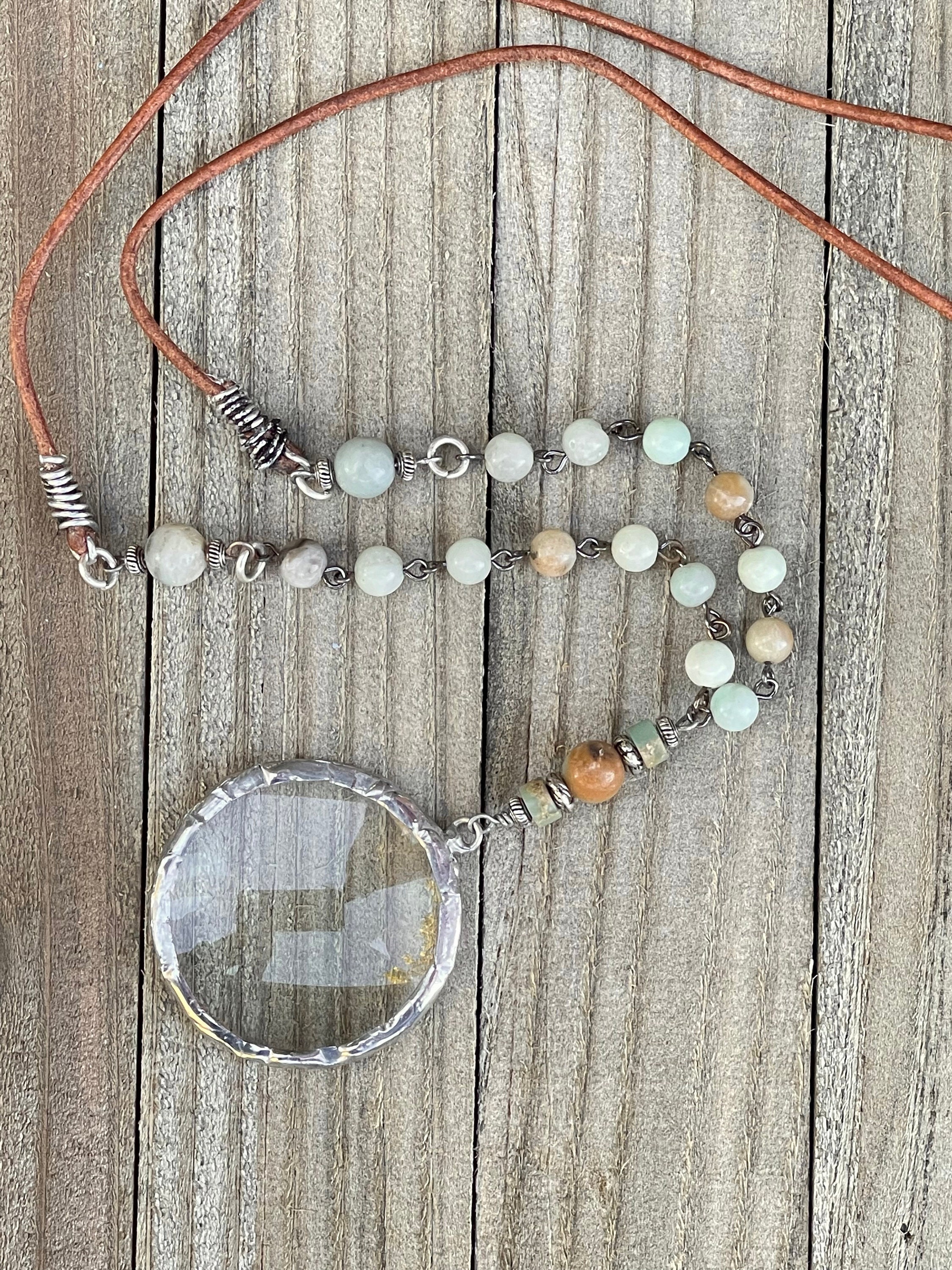 Sterling Silver Magnifying Glass Necklace, Sterling Silver Monocle