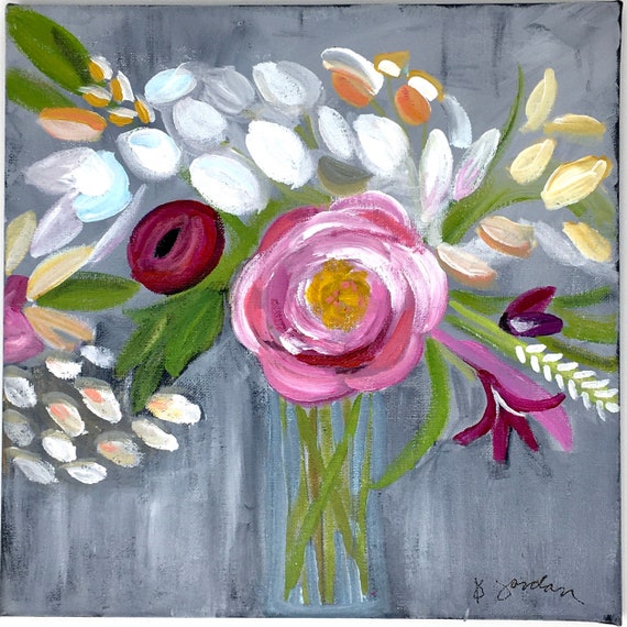 Original Painting, Original Floral Painting, Wall Art, Any Size