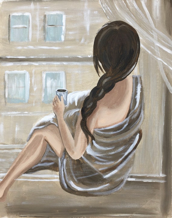 Original Painting, Original Morning Coffee Painting, Wall Art, Hand Painted in US, Any Size
