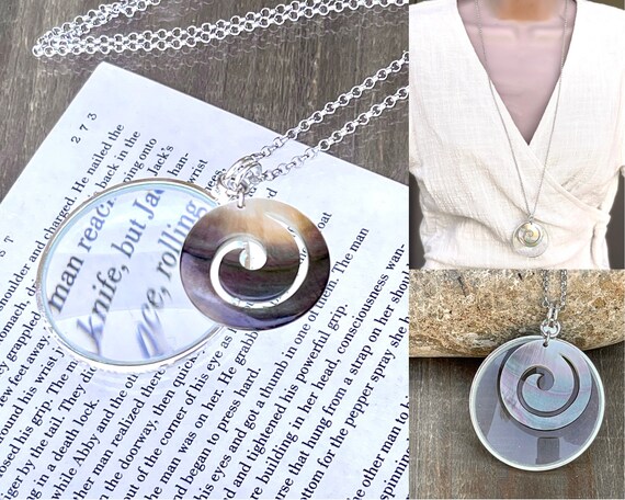 925 Silver Magnifying Glass Necklace, Silver Monocle Necklace, Made in the USA