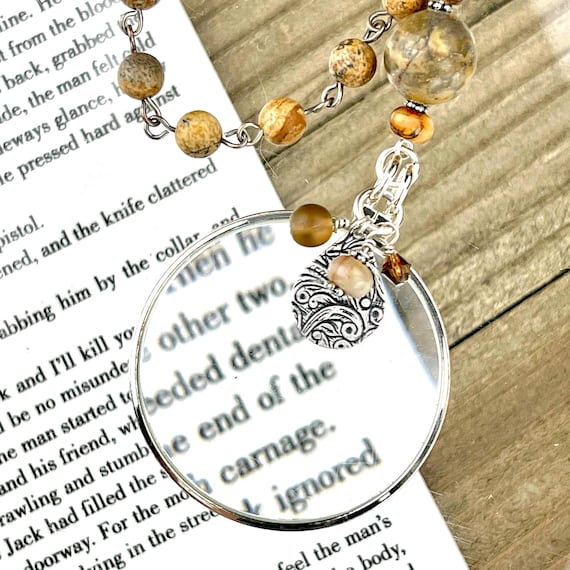 Sterling Silver Magnifying Glass Necklace, 925 Silver Monocle Necklace, Made In the USA