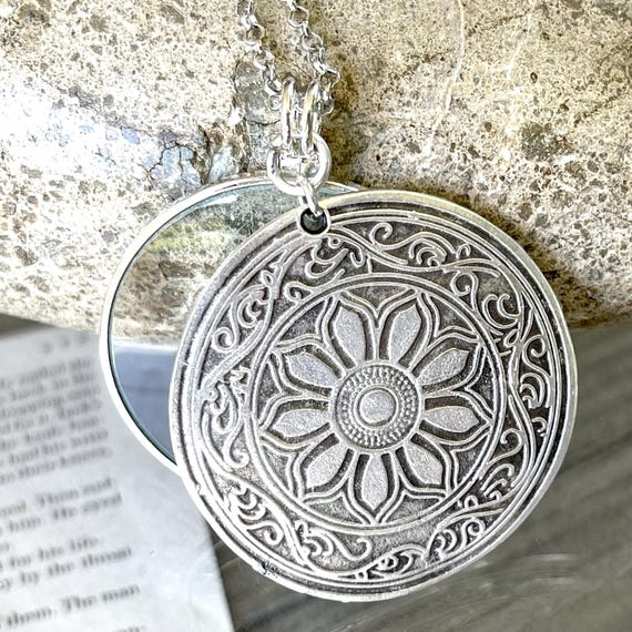 Sterling Silver Magnifying Glass Necklace, Silver Monocle Necklace, Made in the USA