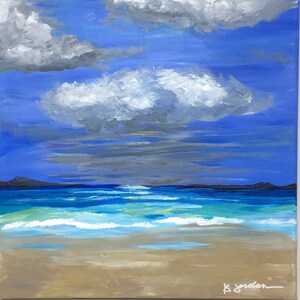 Original Beach Painting, Coastal Large Art, Hand Painted in the USA, Any Size