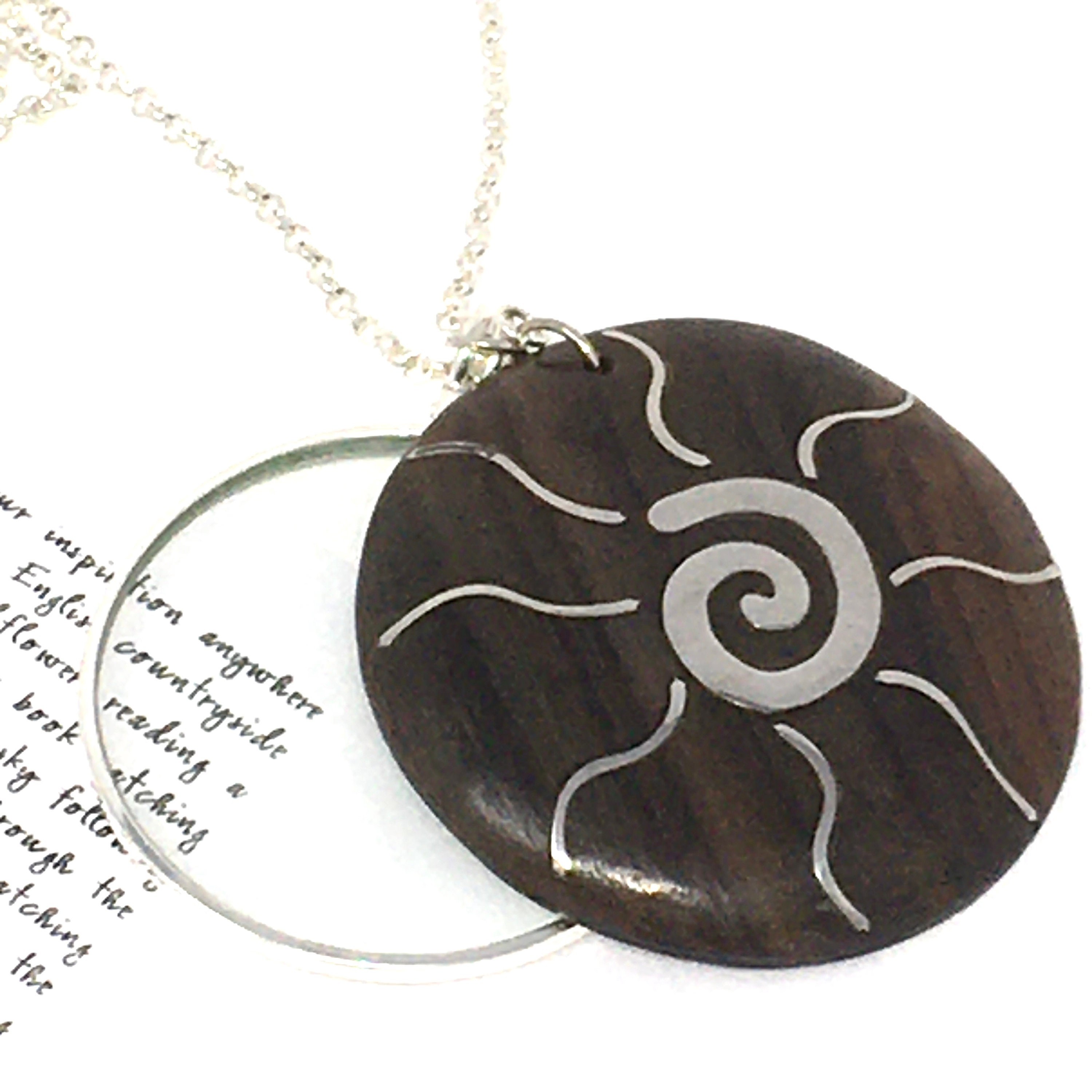 Magnifying Glass Necklace with Wood and