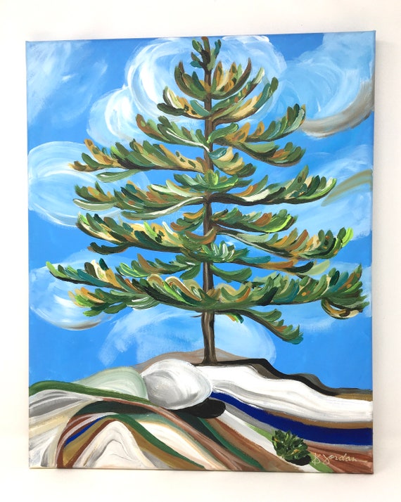 Original Painting, Original Pine Tree Painting, Wall Art, Hand Painted in US, Any Size