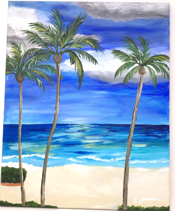 Original Painting, Original Beach Painting, Wall Art, Hand Painted in US, Any Size