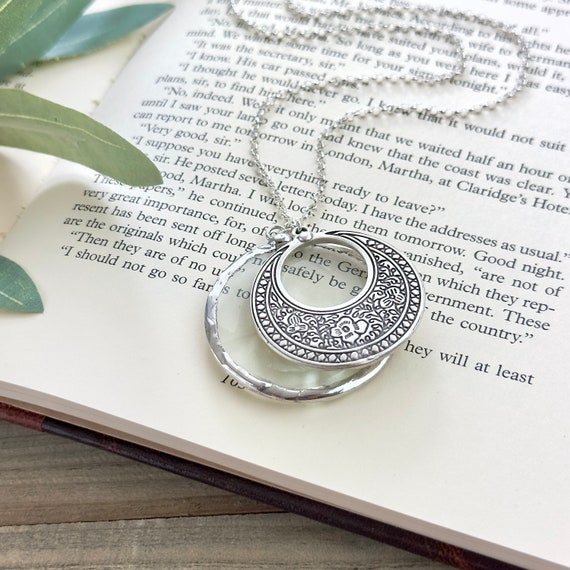 Sterling Silver Magnifying Glass Necklace, Sterling Silver Monocle Necklace, Made In the USA