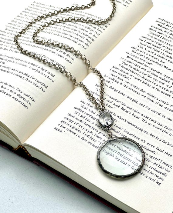 Sterling Silver Magnifying Glass Necklace, Sterling Silver Monocle Necklace, Made In the USA