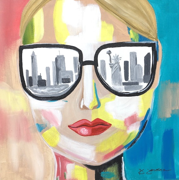 Original Art: Hand Painted Custom City Skyline