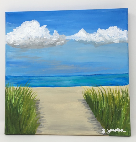 Original Painting, Original Path to the Beach Painting, Wall Decor, Hand Painted in US, Any Size