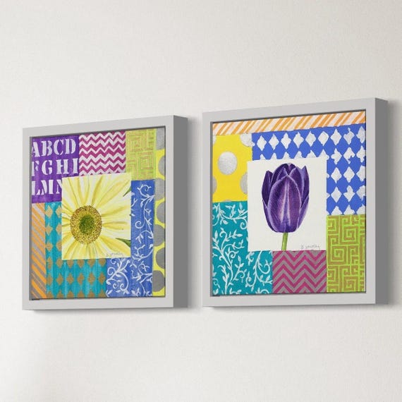 Hand-Painted Art, Fun Floral Set