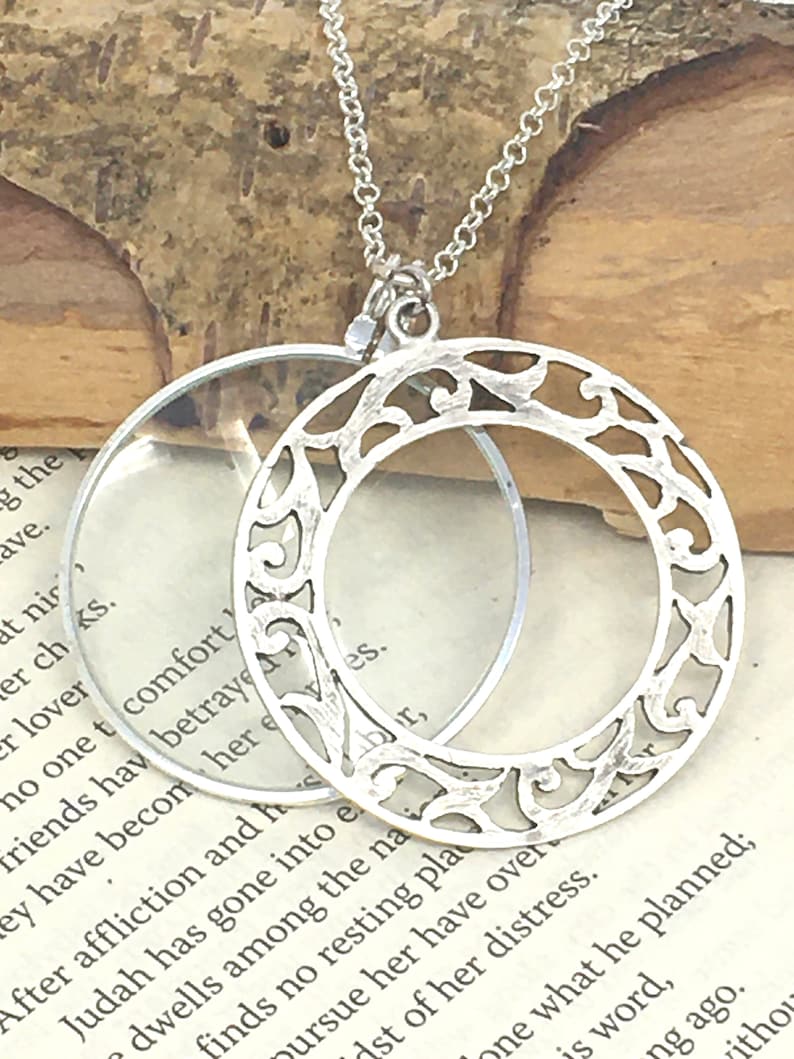Loupe Necklace Monocle Necklace Magnifying Glass Necklace Long Necklace