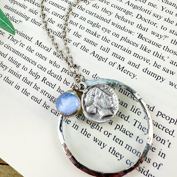 Sterling Silver Magnifying Glass Necklace: Monocle Necklace, Hand-Made In the USA