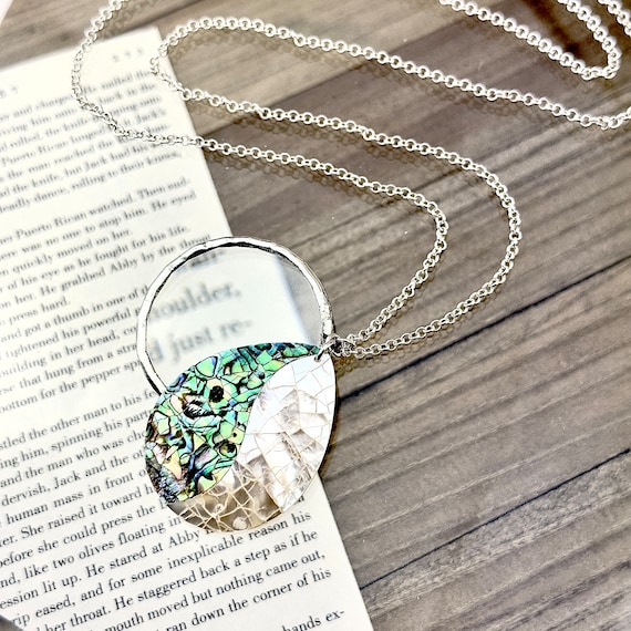 Magnifying Glass Necklace, Silver Monocle Necklace, Made In USA