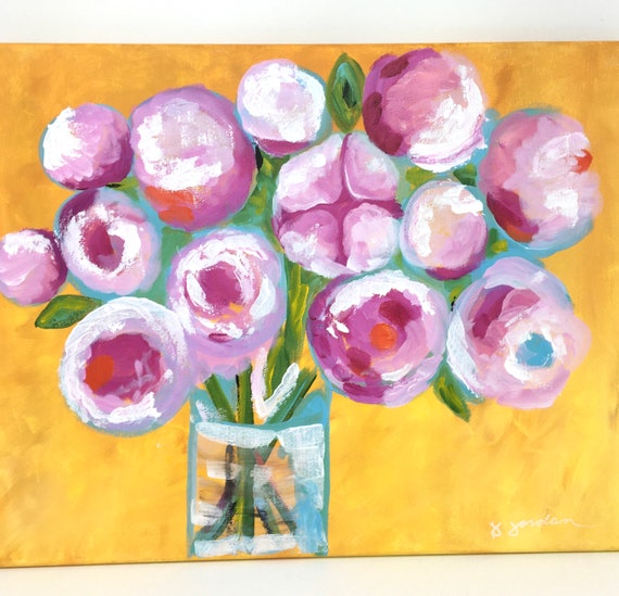 Original Painting, Original Floral Painting, Wall Art, Hand Painted in US, Any Size