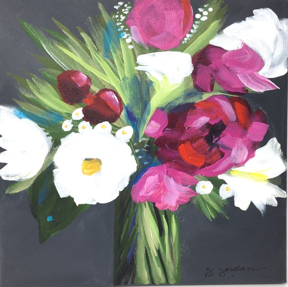 Original Painting, Original Floral Painting, Large Art, Hand Painted in US, Any Size
