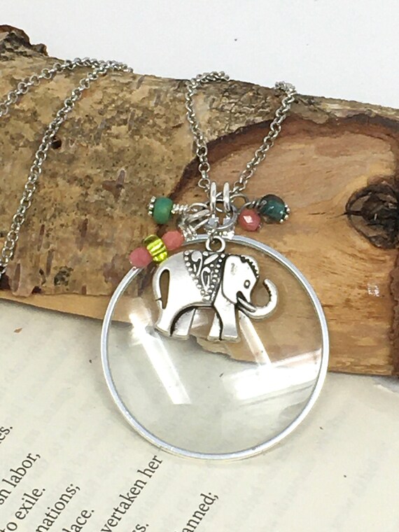 Sterling Silver Magnifying Glass Necklace, Silver Monocle Necklace, Made In USA