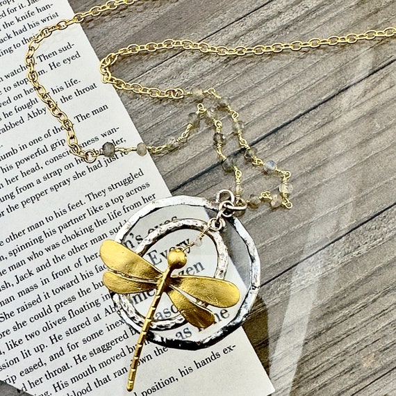 Gold Magnifying Glass Necklace, Gold Monocle Necklace, Made In USA