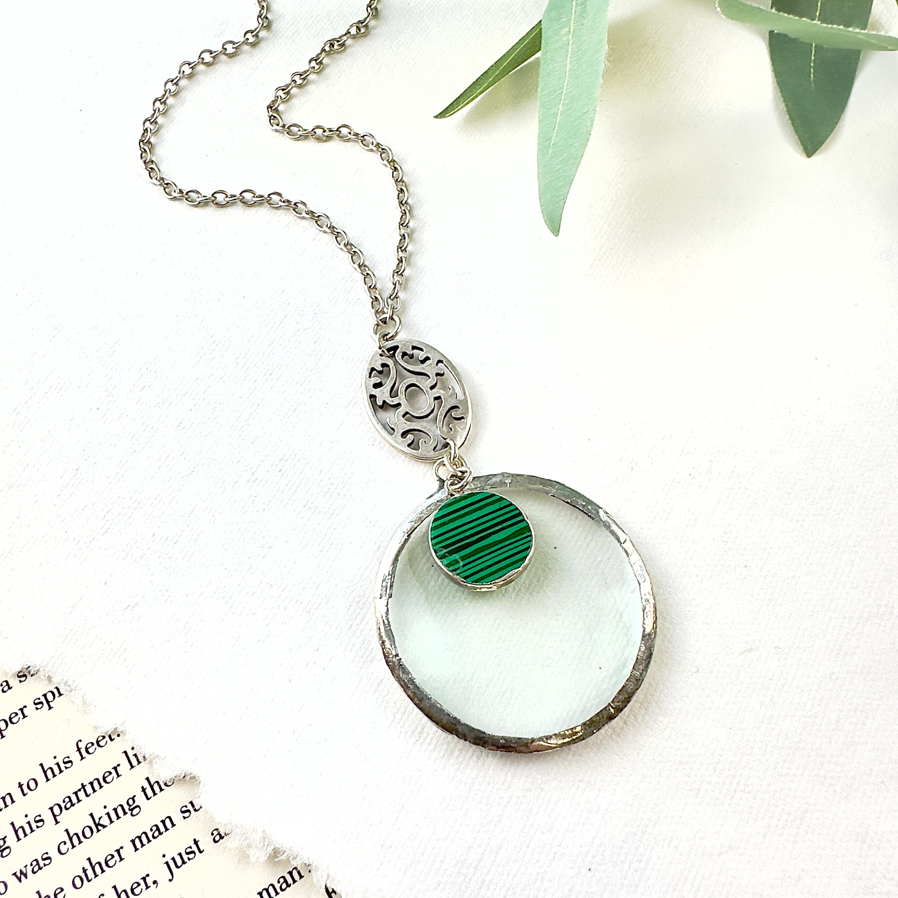 Sterling silver magnifying glass pendant best sale