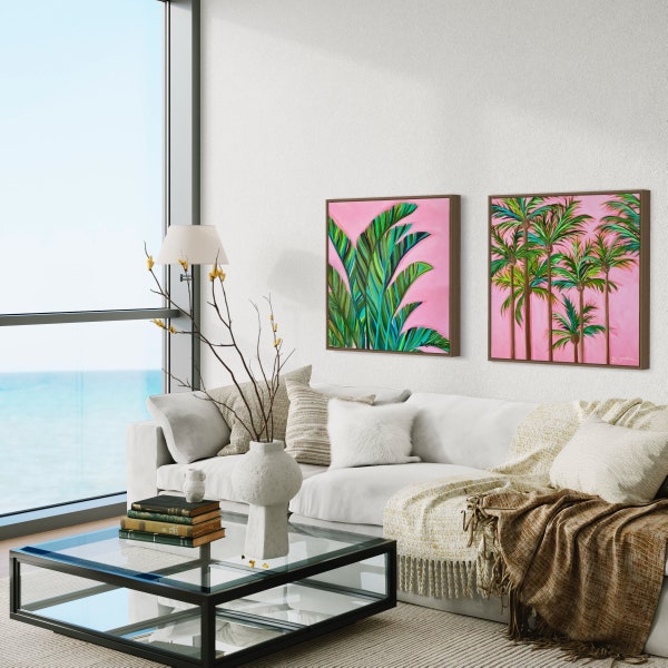 Original Painting, Original Palm Tree Painting, Wall Art, Hand Painted in the US, Art Sets, Large Artwork