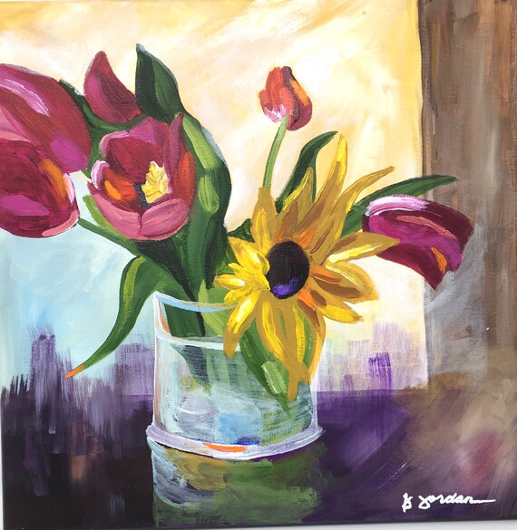 Original Painting, Original Floral Painting, Large Art, Hand Painted in US, Any Size