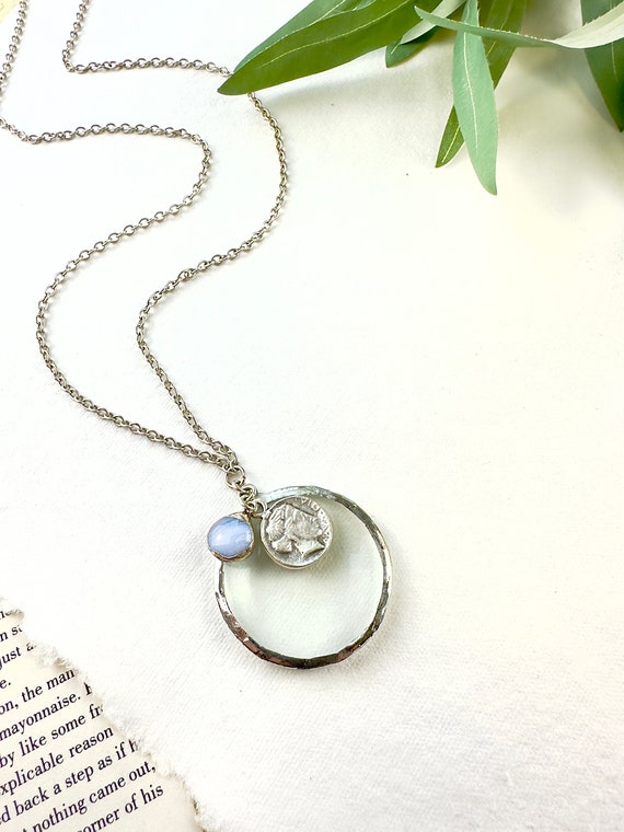 Magnifying Glass Necklace, Sterling Silver, Monocle Necklace, Made In the USA