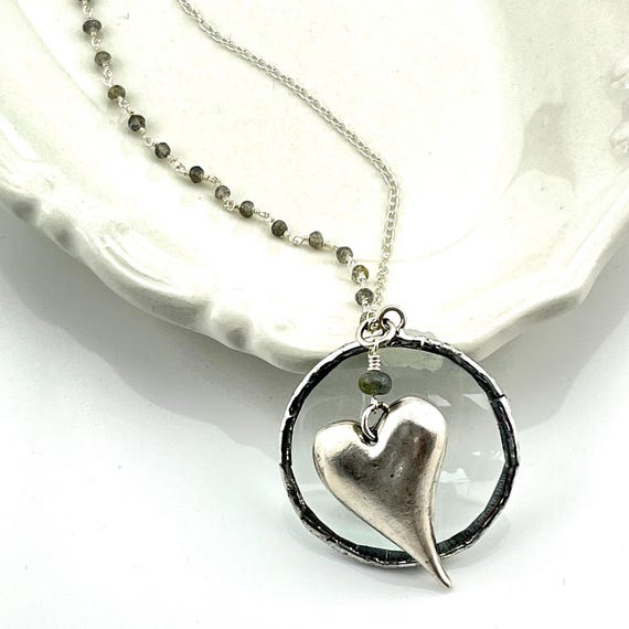 Sterling Silver Magnifying Glass Necklace, Sterling Silver Monocle Necklace, Made In the USA
