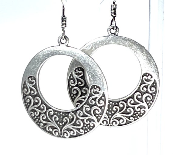 Silver Earrings, Silver Large Earrings, Dangle Earrings