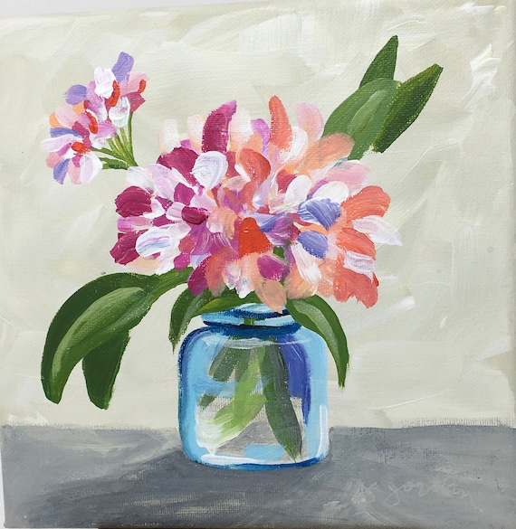 Original Painting, Original Floral Painting, Large Art, Hand Painted in US, Any Size