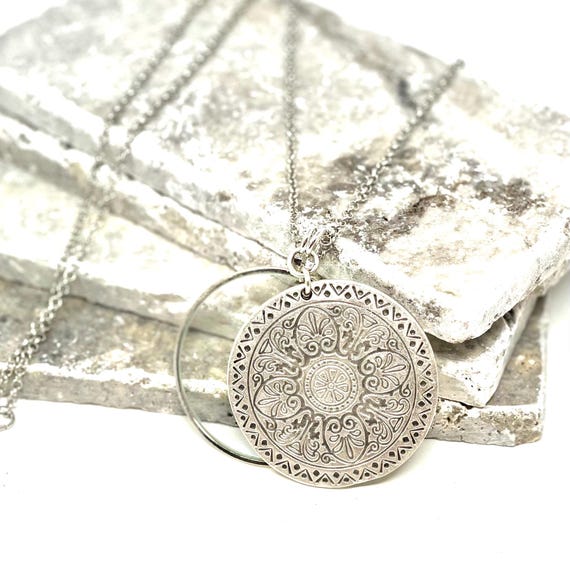 Sterling Silver Magnifying Glass Necklace, Silver Monocle Necklace, Made In the USA