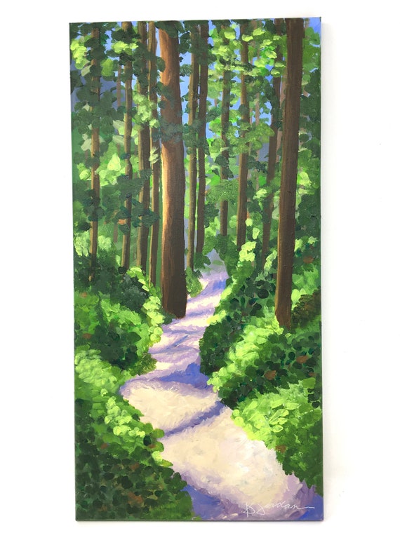 Original Landscape Painting, Original Forest Painting, Large Art, Hand Painted in the US, Any Size