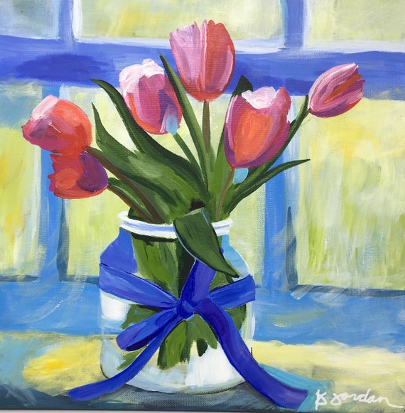 Original Painting, Original Floral Painting, Large Art, Hand Painted in the US, Any Size