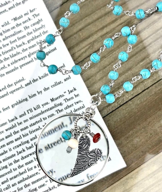 Sterling Silver Magnifying Glass Necklace, Silver Monocle Necklace, Made in the USA
