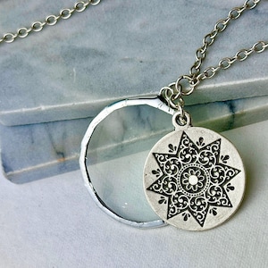 Sterling Silver Magnifying Glass Necklace, Sterling Silver Monocle Necklace, Made In The USA