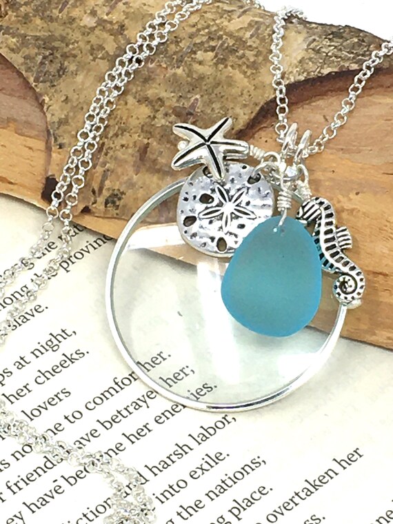 Sterling silver magnifying glass necklace deals