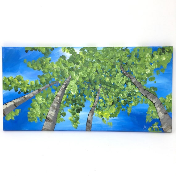 Original Painting, Original  Birch Trees Painting, Wall Art, Hand Painted in US, Any Size